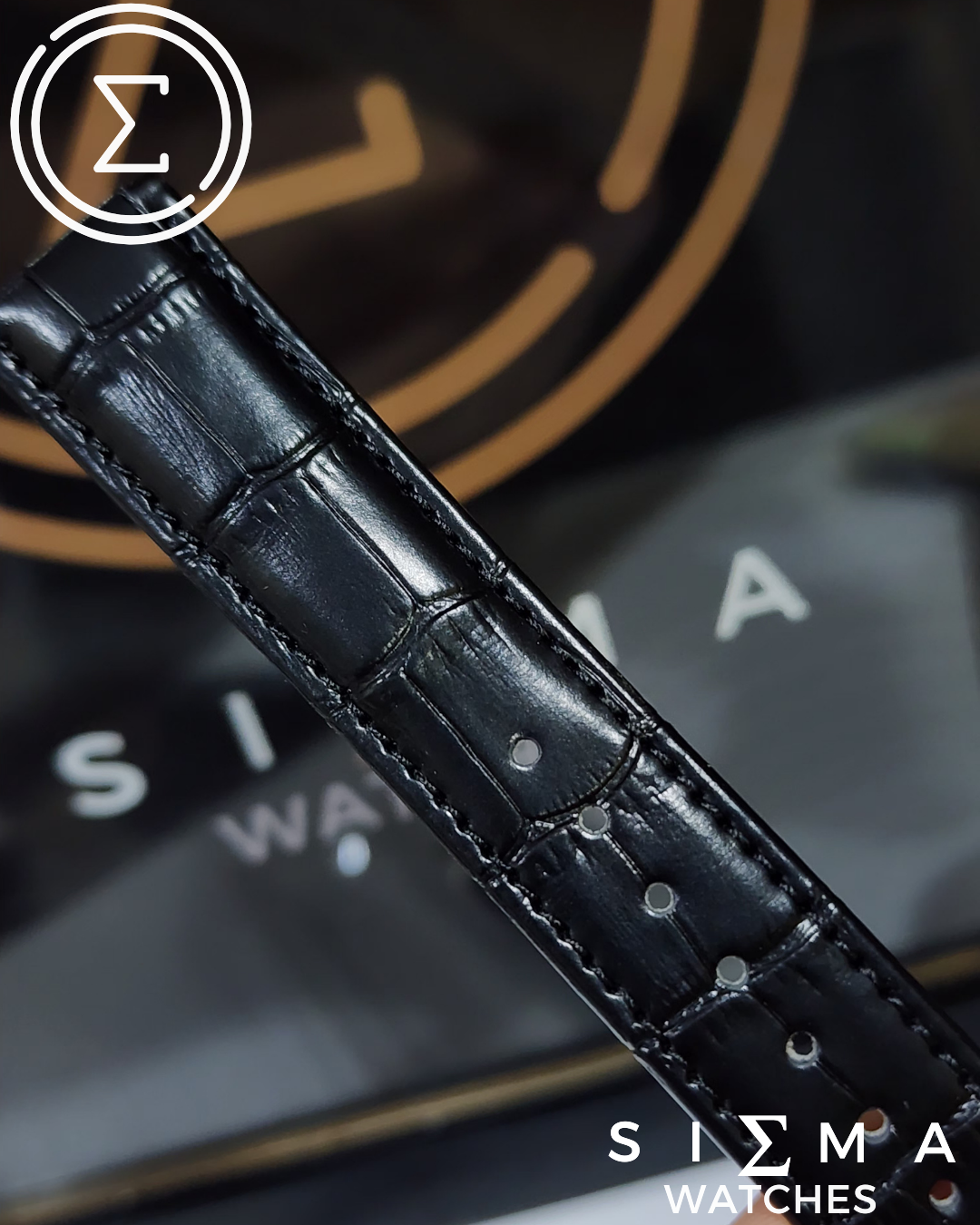 Black textured strap