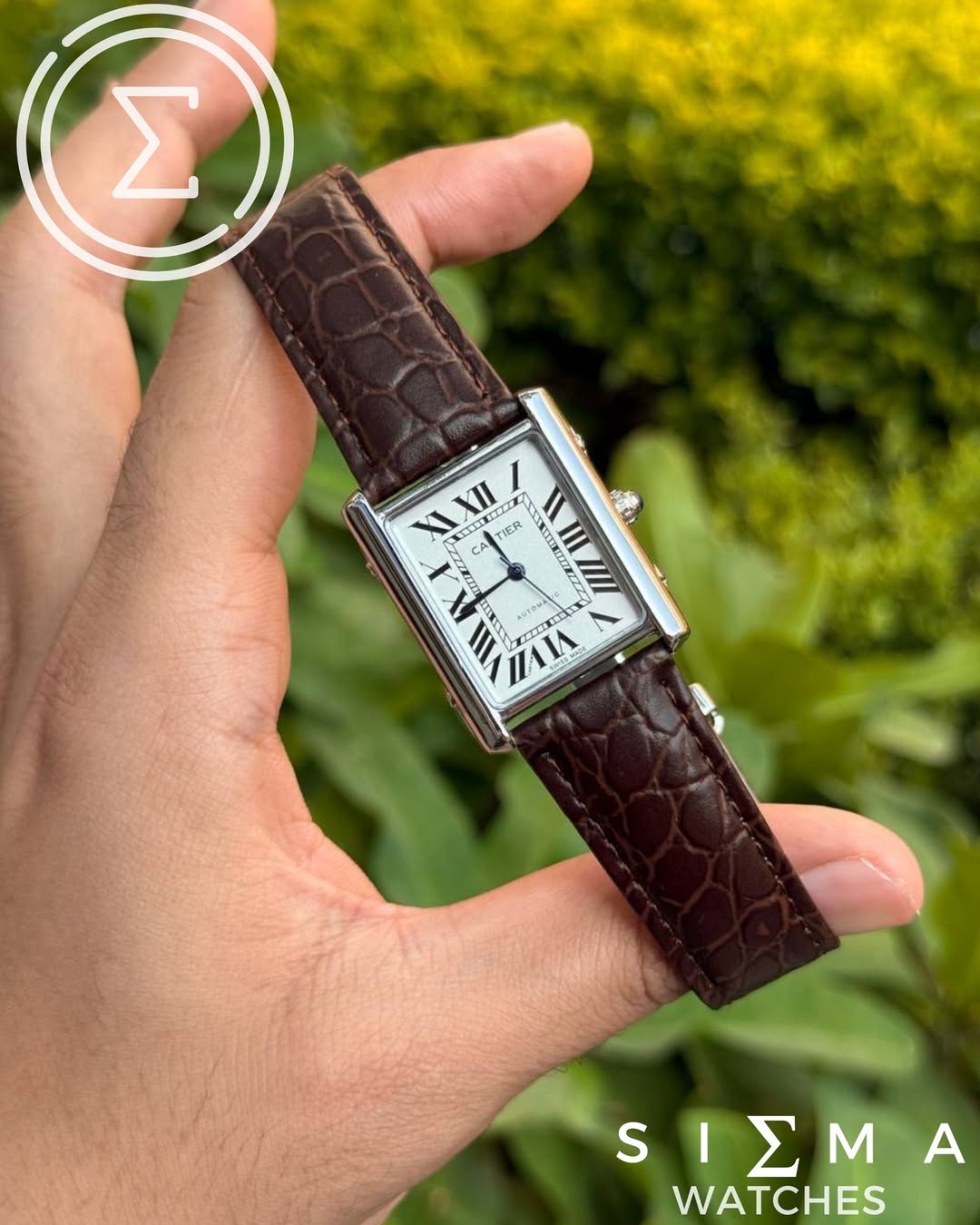 Cartier tank "brown*silver"
