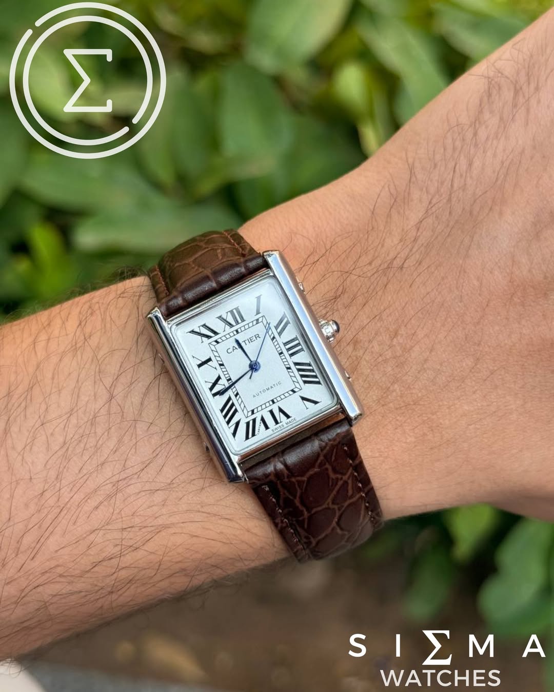 Cartier tank "brown*silver"