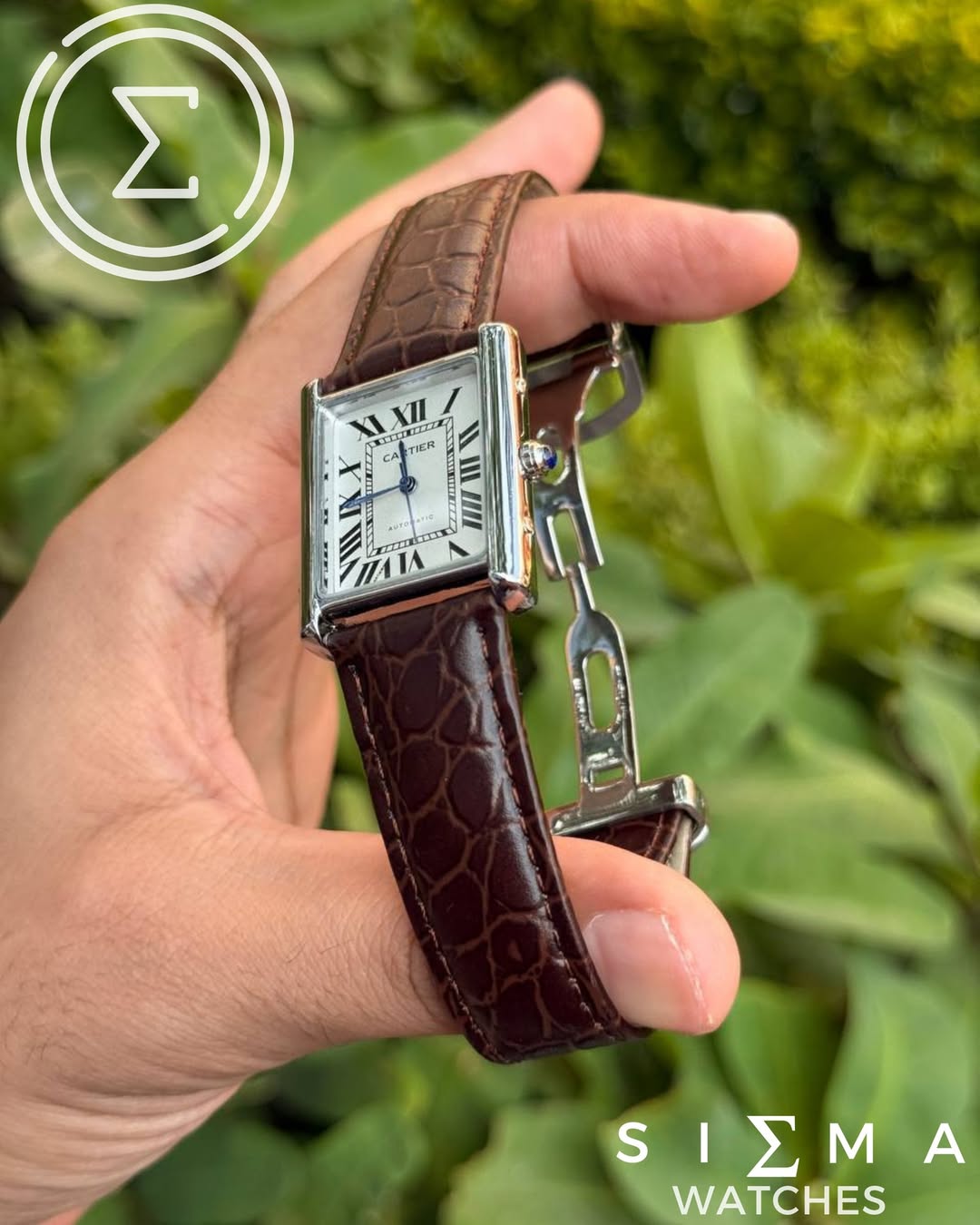 Cartier tank "brown*silver"
