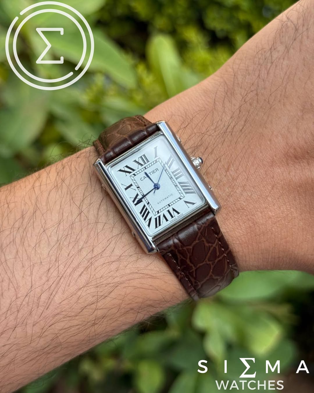 Cartier tank "brown*silver"