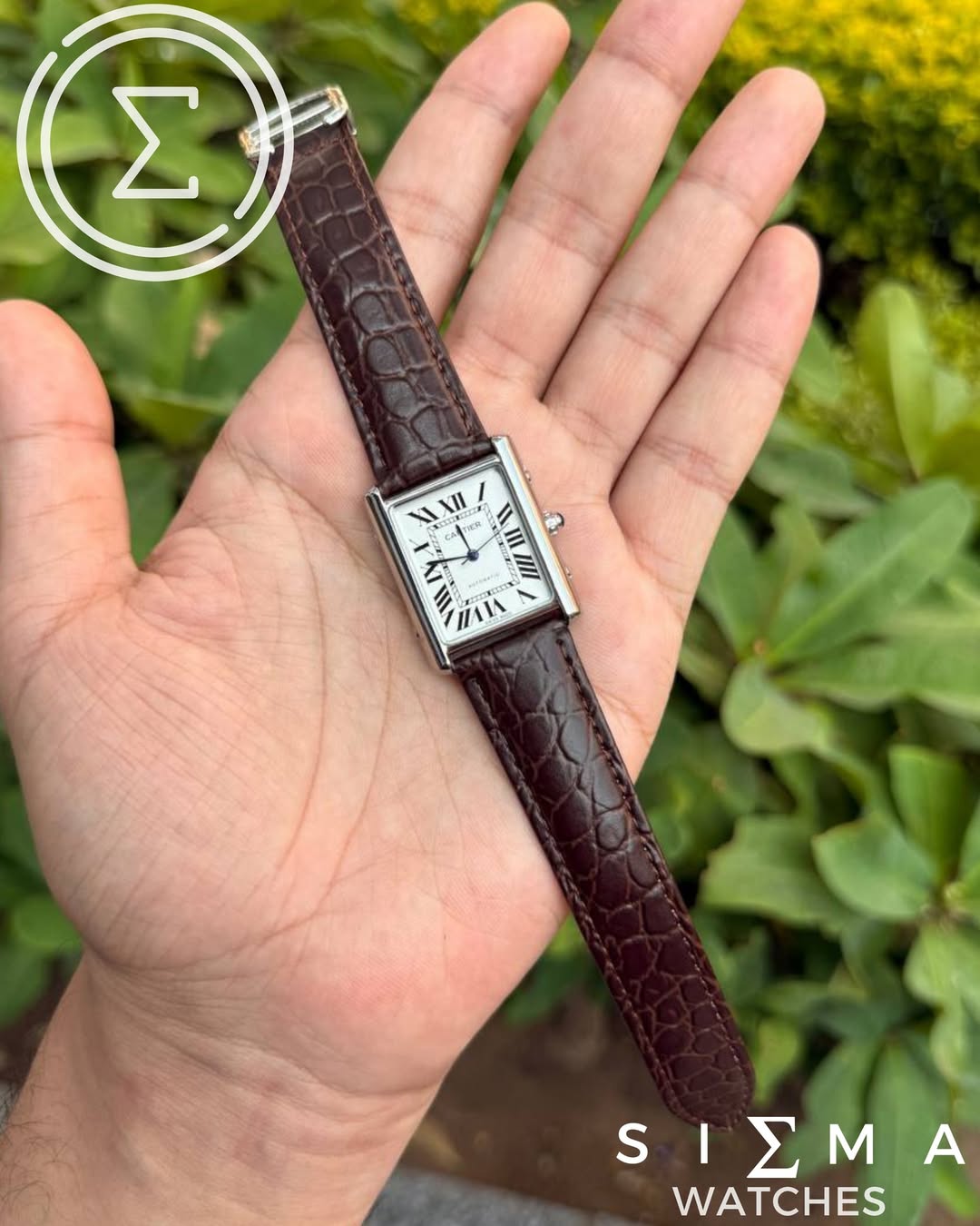 Cartier tank "brown*silver"