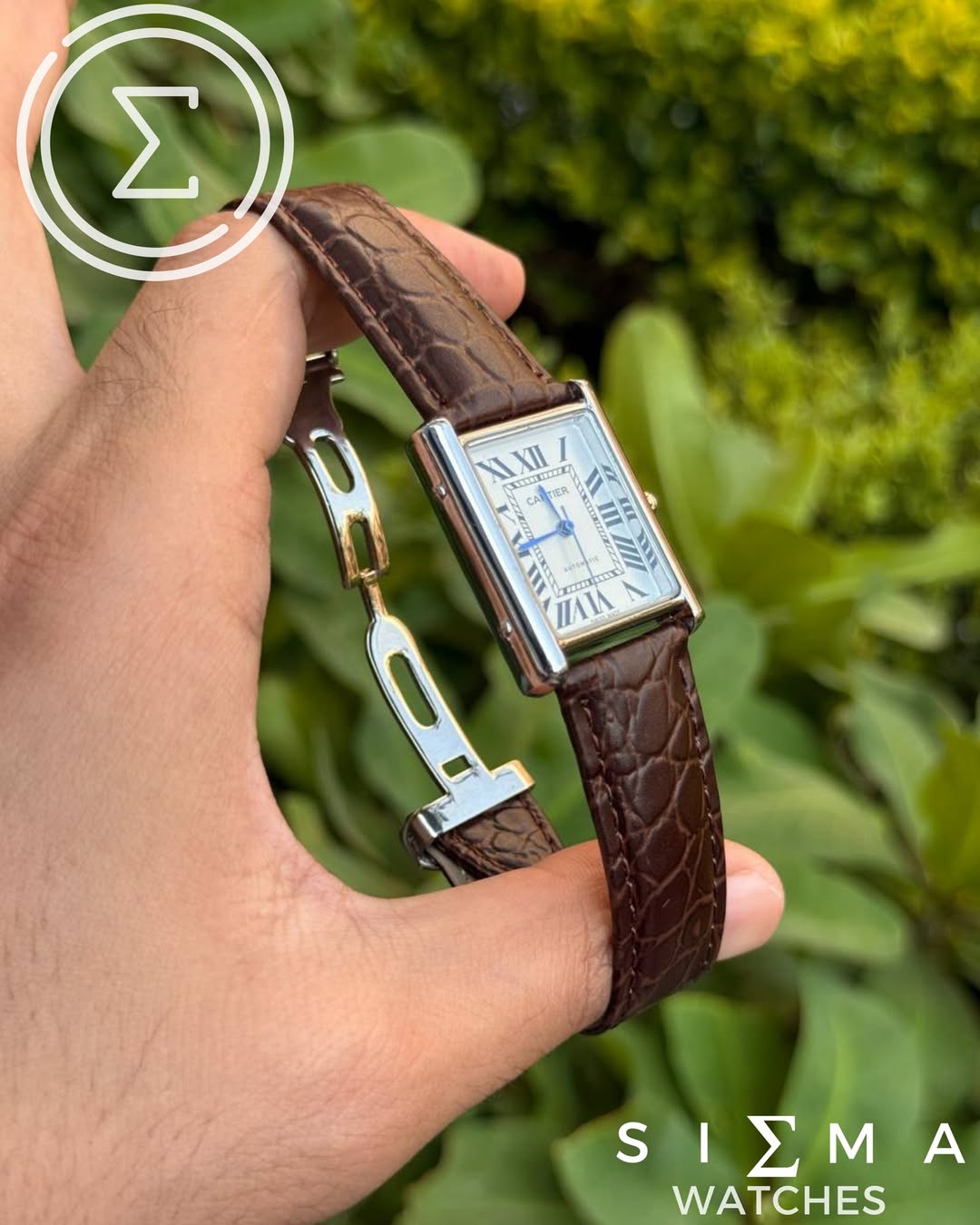 Cartier tank "brown*silver"