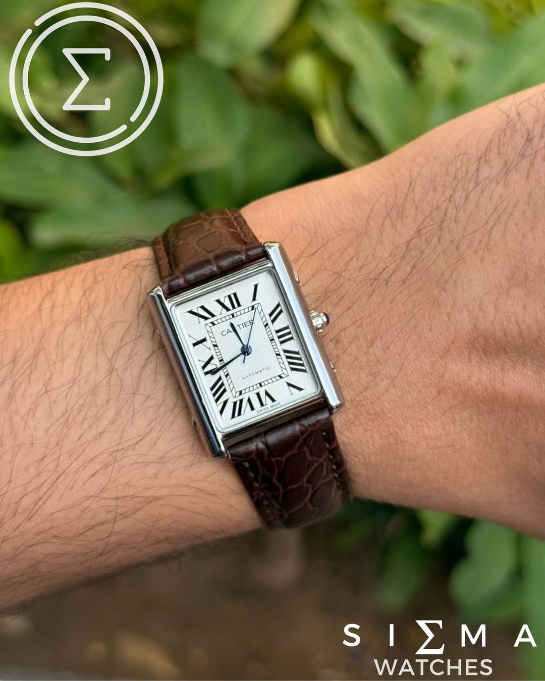 Cartier tank "brown*silver"